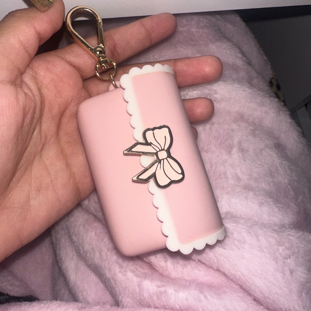 Pink Bow hand sanitizer Holder